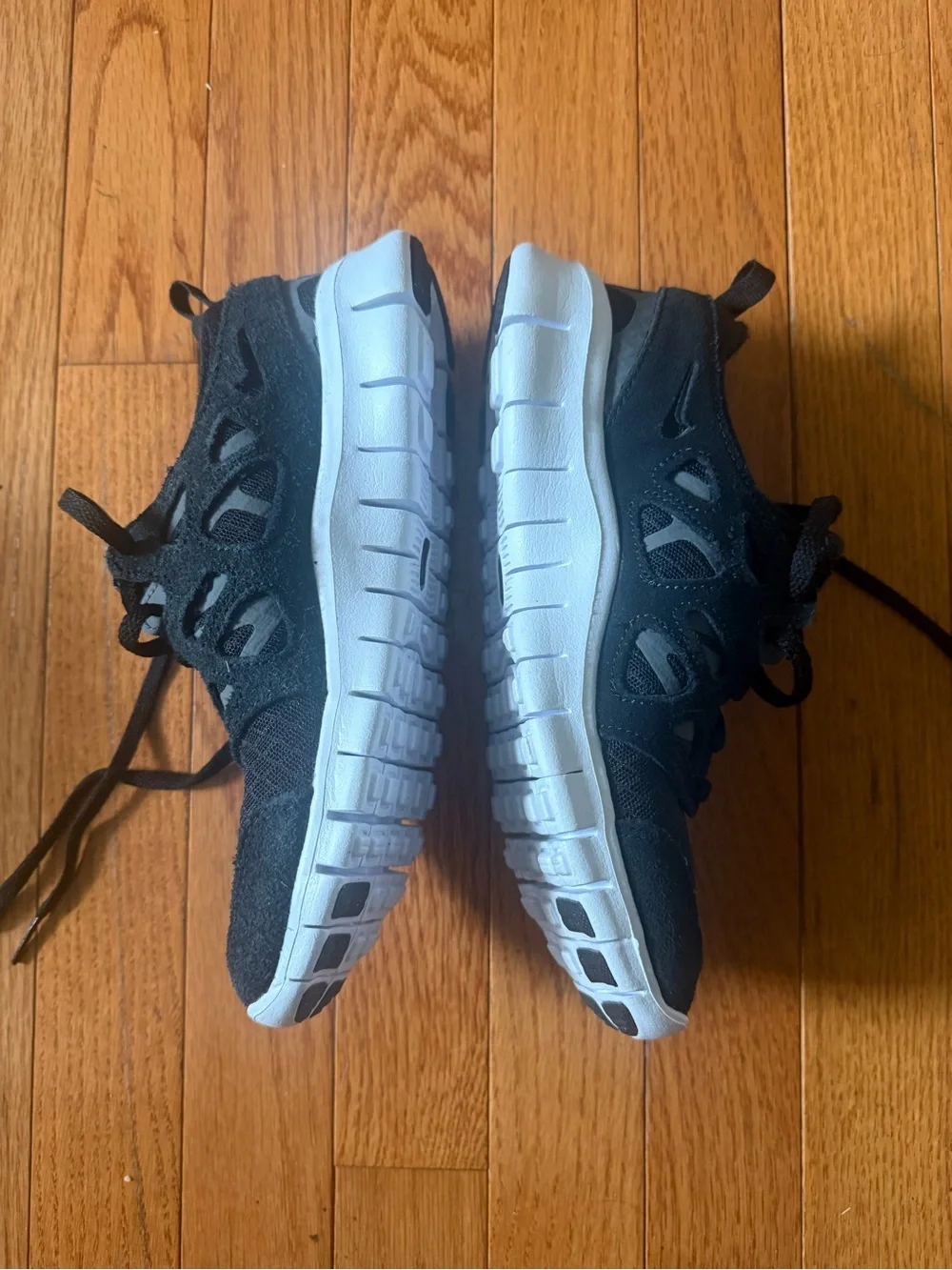 Nike Kids Black and White Mesh Lace-Up Sneakers